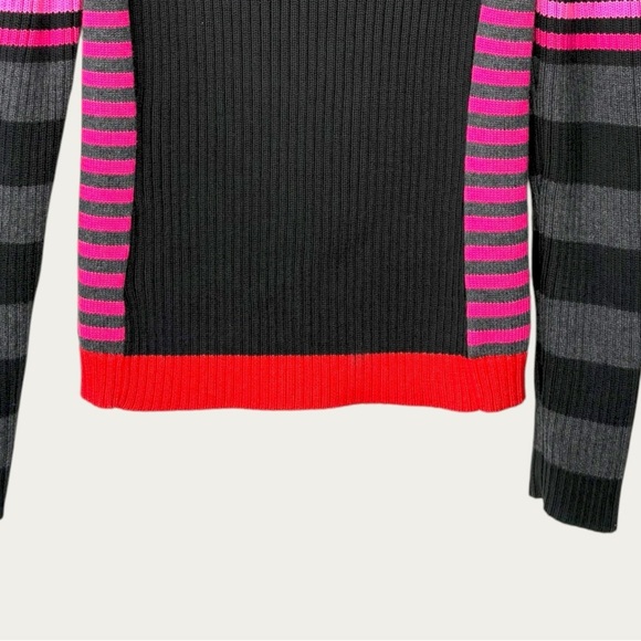 Tommy Hilfiger Japan Sweater L, Stripe Rings, rib knit, Y2K Shrunken Logo, 2000s - Picture 9 of 14